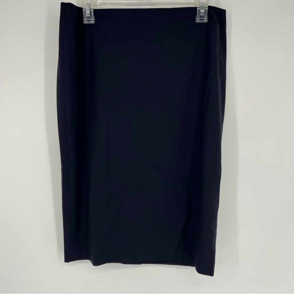 Lafayette 148‎ Navy Blue Wool Blend Pencil Skirt - Picture 2 of 11